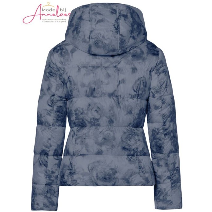 District winterjack Selva print Denim blauw